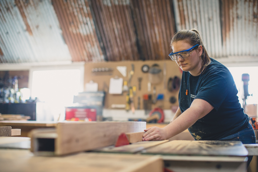 carpenter working in shop