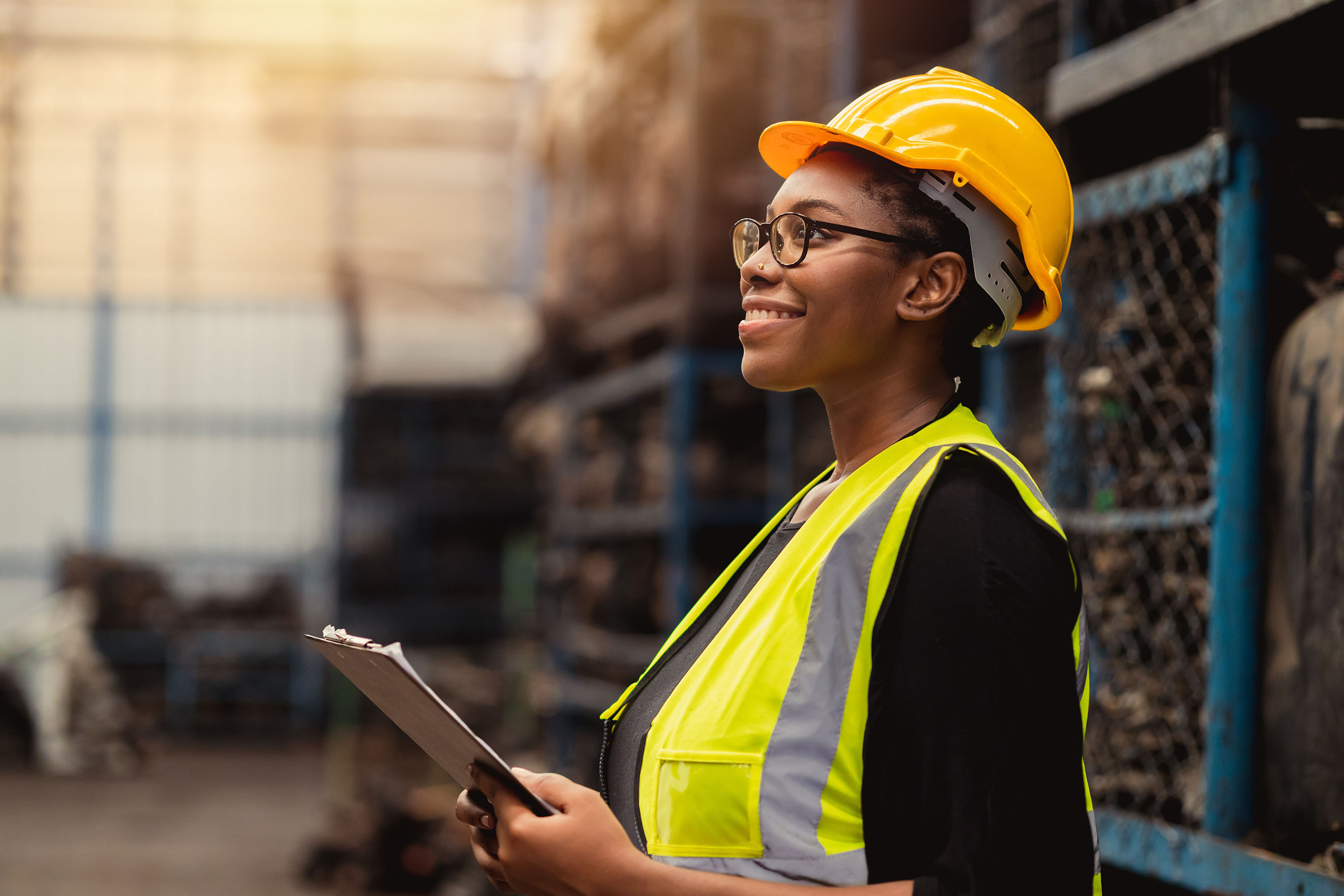 tradeworker in warehouse